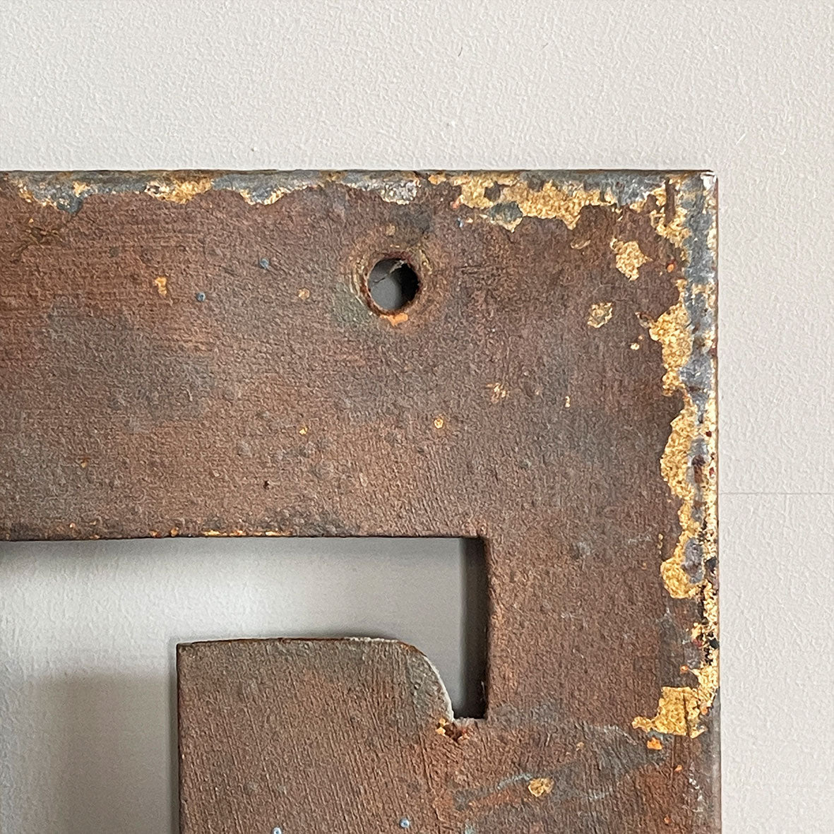 An Original Way Out Sign. Pierced letters through steel with an excellent patina to the painted finish. The sign would originally had glass fitted behind and illuminated. Good size!  SHOP NOW - www.intovintage.co.uk