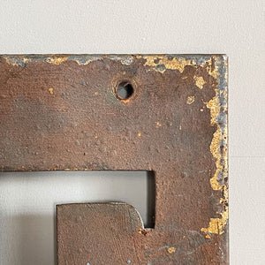 An Original Way Out Sign. Pierced letters through steel with an excellent patina to the painted finish. The sign would originally had glass fitted behind and illuminated. Good size!  SHOP NOW - www.intovintage.co.uk
