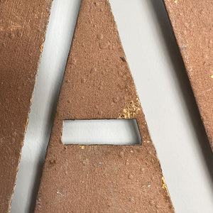 An Original Way Out Sign. Pierced letters through steel with an excellent patina to the painted finish. The sign would originally had glass fitted behind and illuminated. Good size!  SHOP NOW - www.intovintage.co.uk