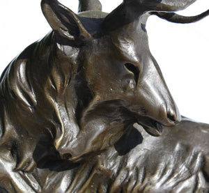 A fine quality 'hot cast' Bronze Stag mounted on an attractive marble block base. Superbly well modelled - SHOP NOW - Intovintage.co.uk