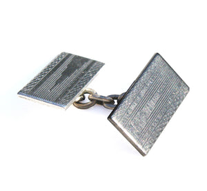 Vintage Deco Steel Cufflinks. Find this and other Smart Vintage items at Intovintage.co.uk.