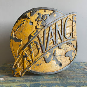 Industrial Brass Advance Sign