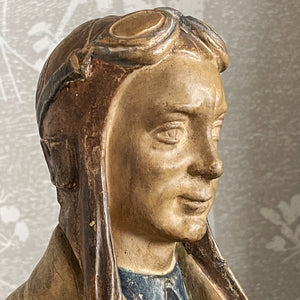 A terracotta Airman Bust by sculpture Jaroslav Horejc, titled Hlava Pilota. Signed on the right shoulder 'HOREJC JC' - SHOP NOW - www.intovintage.co.uk