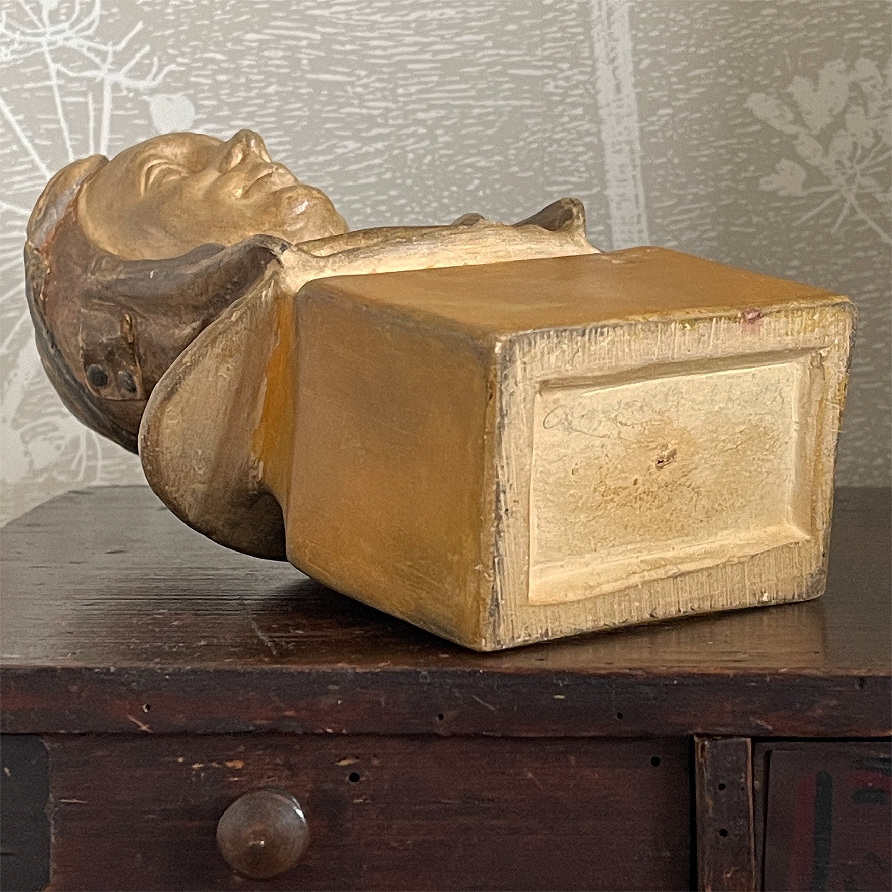 A terracotta Airman Bust by sculpture Jaroslav Horejc, titled Hlava Pilota. Signed on the right shoulder 'HOREJC JC' - SHOP NOW - www.intovintage.co.uk