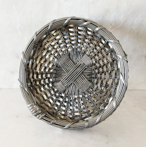 A Vintage Basket. Made of aluminium wire making it very sturdy. Use it for fruit or, line it with a smart napkin and serve some rustic bread in it - SHOP NOW - www.intovintage.co.uk