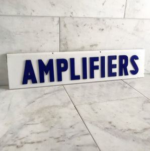 Vintage Shop 'Amplifiers' Sign