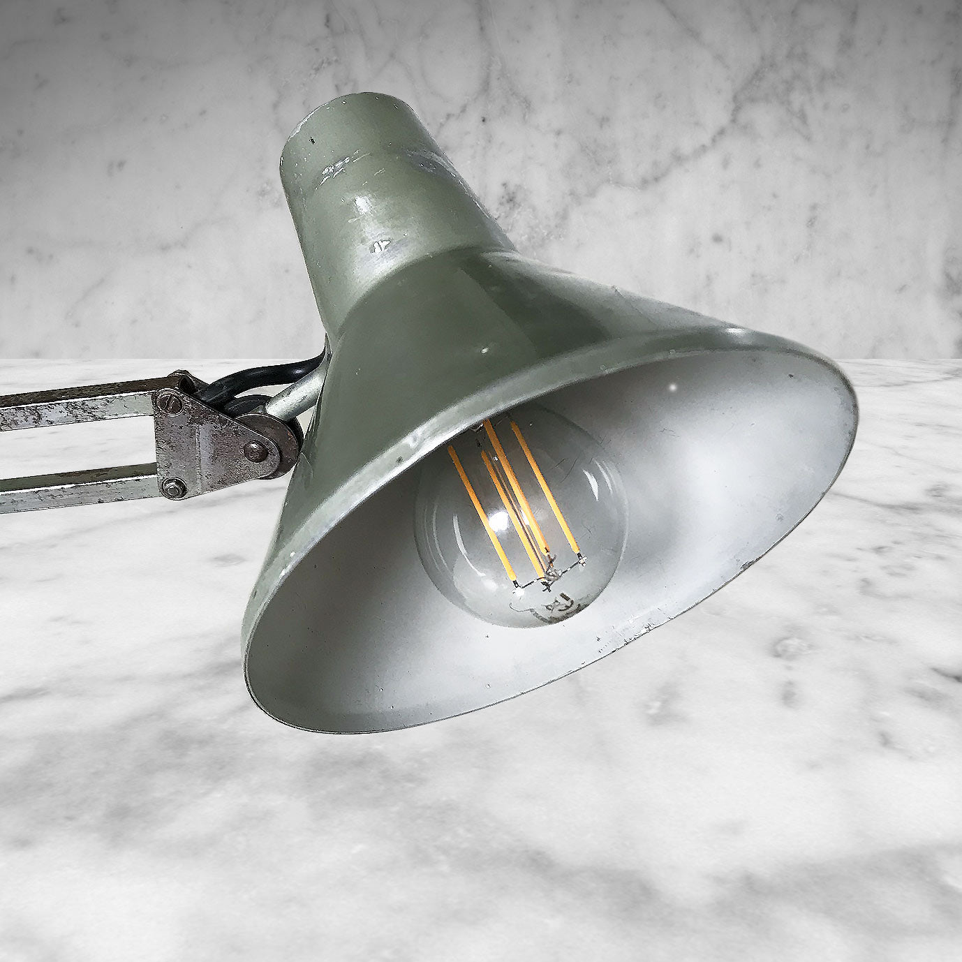 Vintage 1001 Lamps Anglepoise Lamp with great petrol grey colour finish combined with years of wear. Rewired,new plug & new, good-looking bulb. Great vintage condition, with original patina and the spring mechanisms still working well - SHOP NOW - www.intovintage.co.uk
