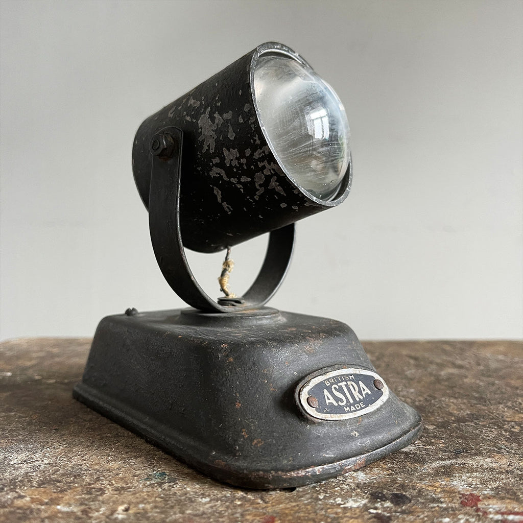 Cool little Astra Pharos die cast model of a Military Search Light. It has a glass lens and the 'Astra' manufactures  mark to the front of the base - SHOP NOW - www.intovintage.co.uk