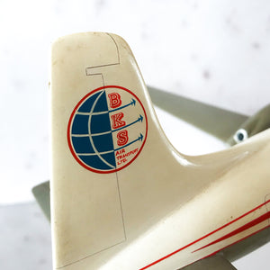 Uber cool Vintage Advertising Display Jet for BKS Air Transport Ltd. This came from the local Southend Airport and would have been displayed in the BKS Flight Office. BKS Air Transport was formed in 1952 and started operations in Feb 1952 as BKS Aerocharter - SHOP NOW -www.intovintage.co.uk