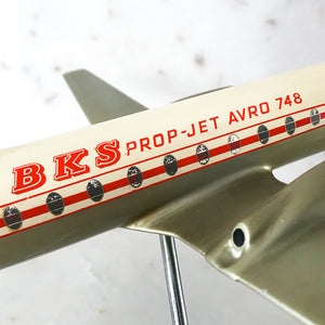 Uber cool Vintage Advertising Display Jet for BKS Air Transport Ltd. This came from the local Southend Airport and would have been displayed in the BKS Flight Office. BKS Air Transport was formed in 1952 and started operations in Feb 1952 as BKS Aerocharter - SHOP NOW -www.intovintage.co.uk