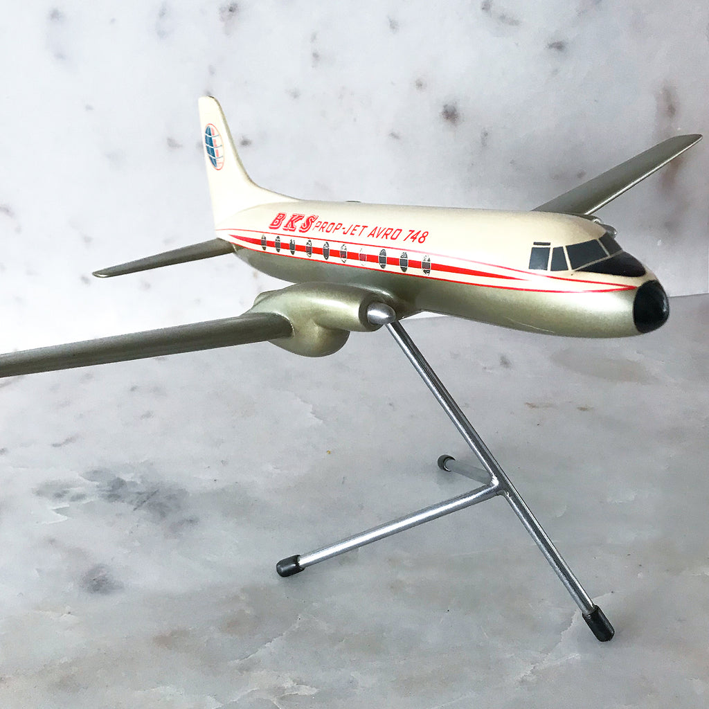 Uber cool Vintage Advertising Display Jet for BKS Air Transport Ltd. This came from the local Southend Airport and would have been displayed in the BKS Flight Office. BKS Air Transport was formed in 1952 and started operations in Feb 1952 as BKS Aerocharter - SHOP NOW -www.intovintage.co.uk