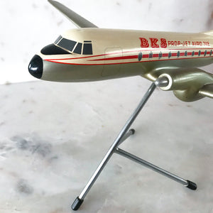 Uber cool Vintage Advertising Display Jet for BKS Air Transport Ltd. This came from the local Southend Airport and would have been displayed in the BKS Flight Office. BKS Air Transport was formed in 1952 and started operations in Feb 1952 as BKS Aerocharter - SHOP NOW -www.intovintage.co.uk