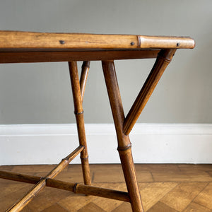 A pretty petit vintage Bamboo Side Table. Bamboo legs with a woven top. Great colour - SHOP NOW - www.intovintage.co.uk