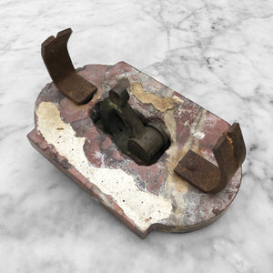 Nice and chunky French Door Bell Pull. The marble is a deep rusty red with creamy white and chocolate veins. That is topped with a brass pull handle that has a good smooth rocker action to it - BUY NOW - www.intovintage.co.uk