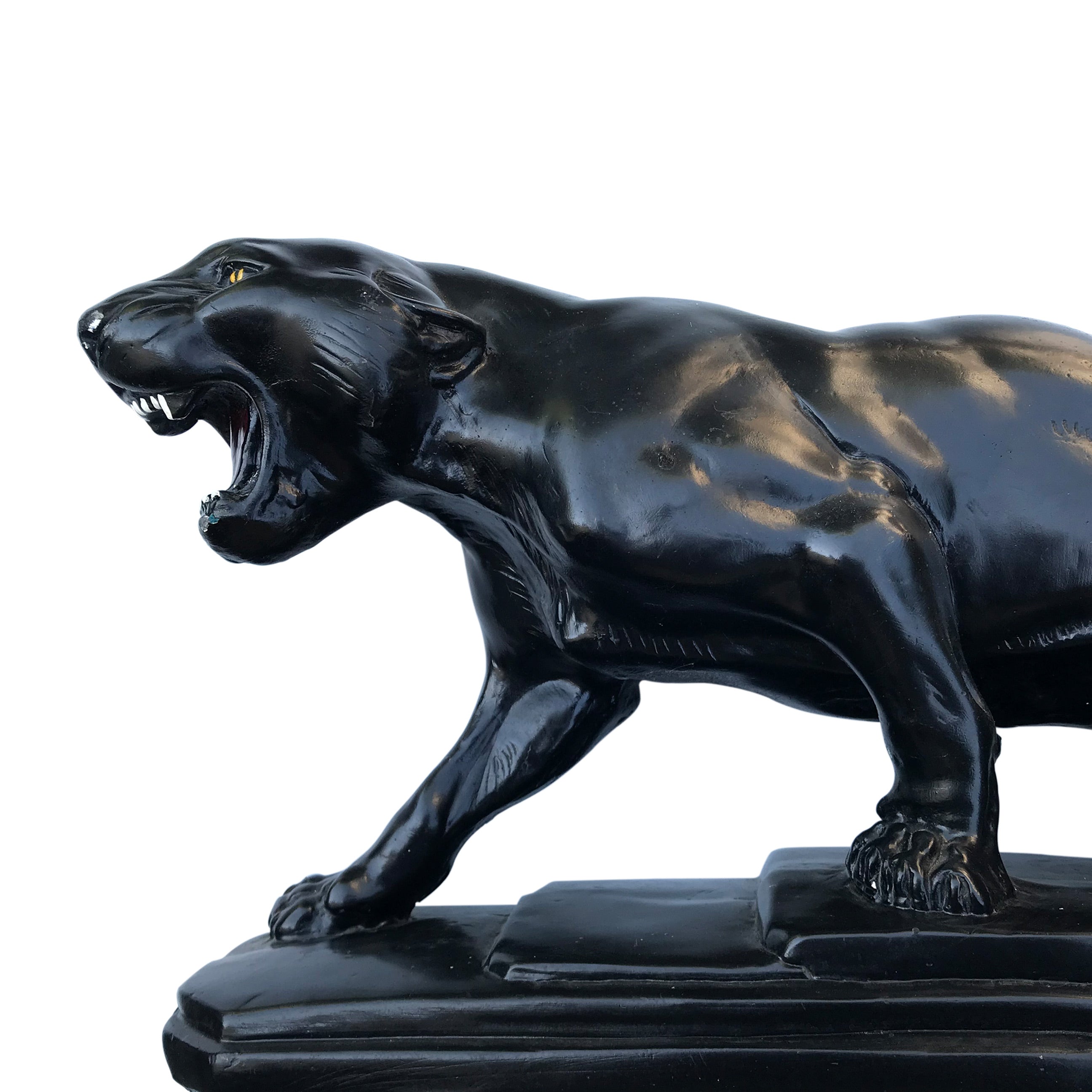Vintage 1930's Deco Chalkware Black Panther. Find this and other Beautiful Vintage items for you home at Intovintage.co.uk.