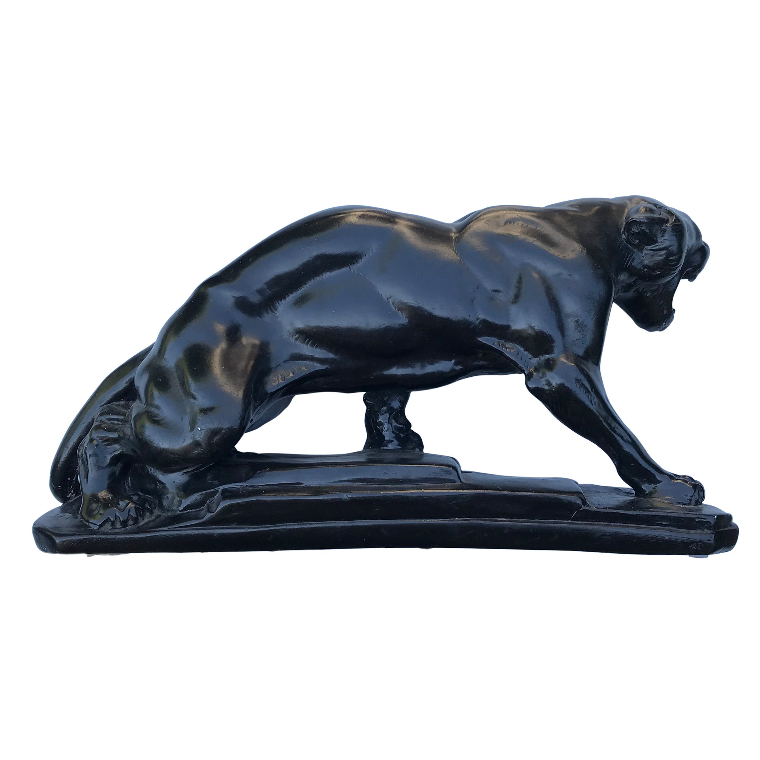 Vintage 1930's Deco Chalkware Black Panther. Find this and other Beautiful Vintage items for you home at Intovintage.co.uk.