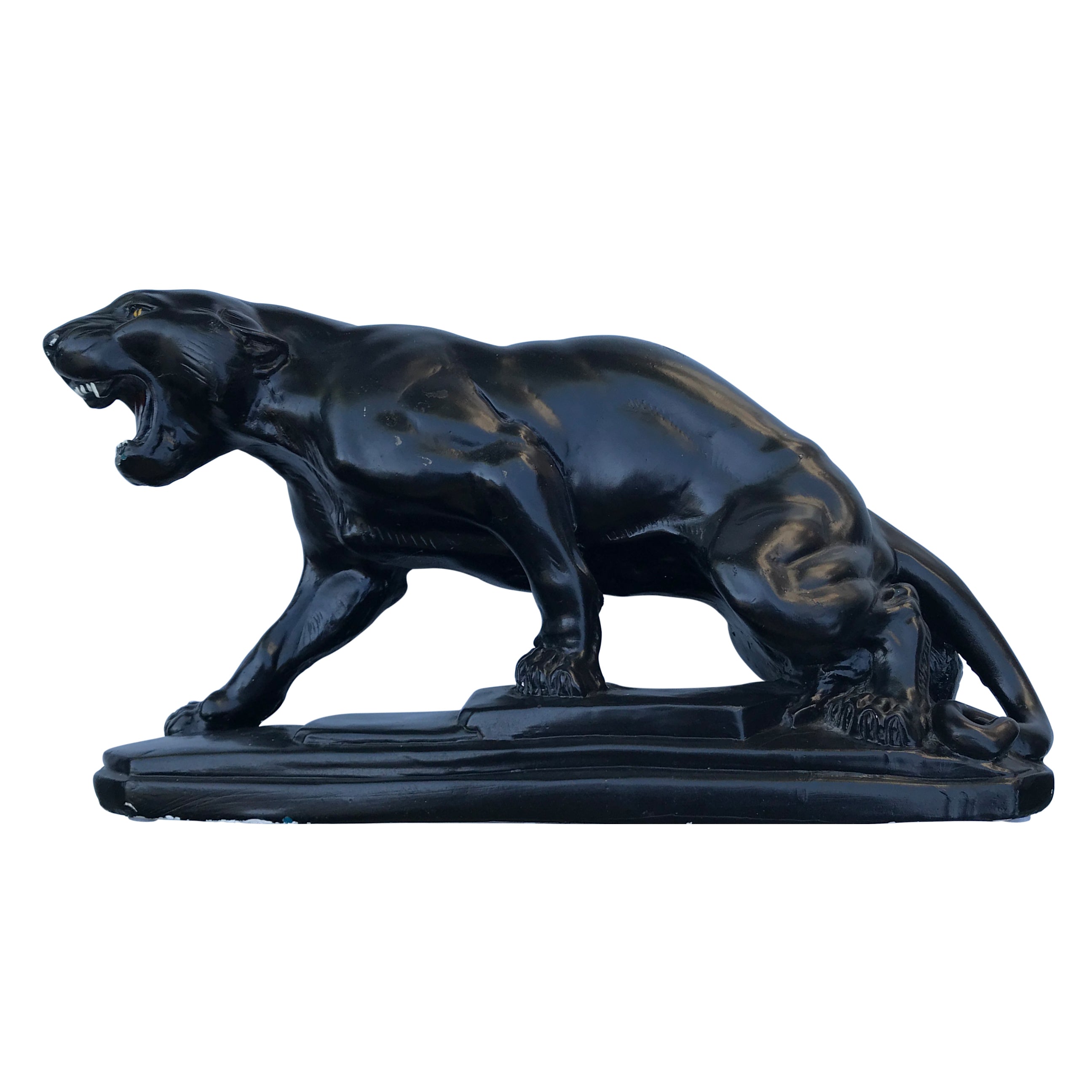 Vintage 1930's Deco Chalkware Black Panther. Find this and other Beautiful Vintage items for you home at Intovintage.co.uk.