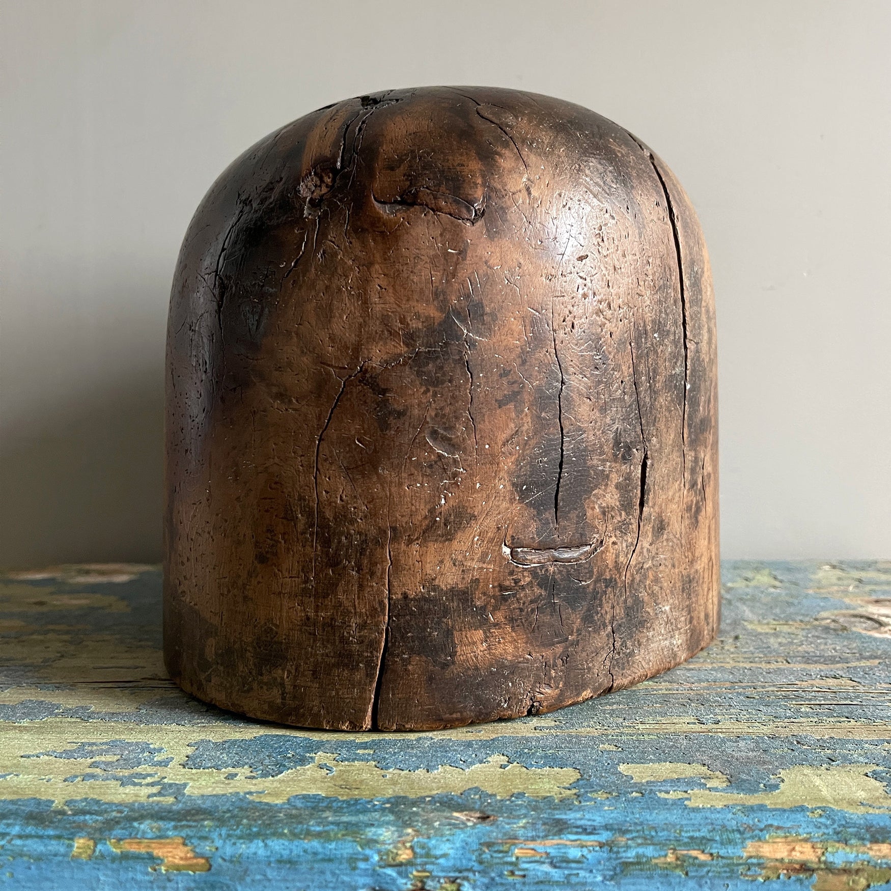 This Milliners Hat Block is a real beauty. Perfectly aged, great colour and oh so tactile.The perfect resting place for resting you hat or cap when not in use - SHOP NOW - www.intovintage.co.uk