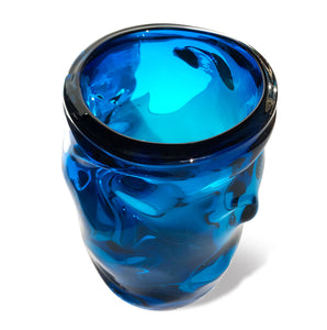 Whitefriars Royal Blue Glass Knobbly Vase, designed by William Wilson and Harry Dyer, pattern number 9608 - SHOP NOW - www.intovintage.co.uk