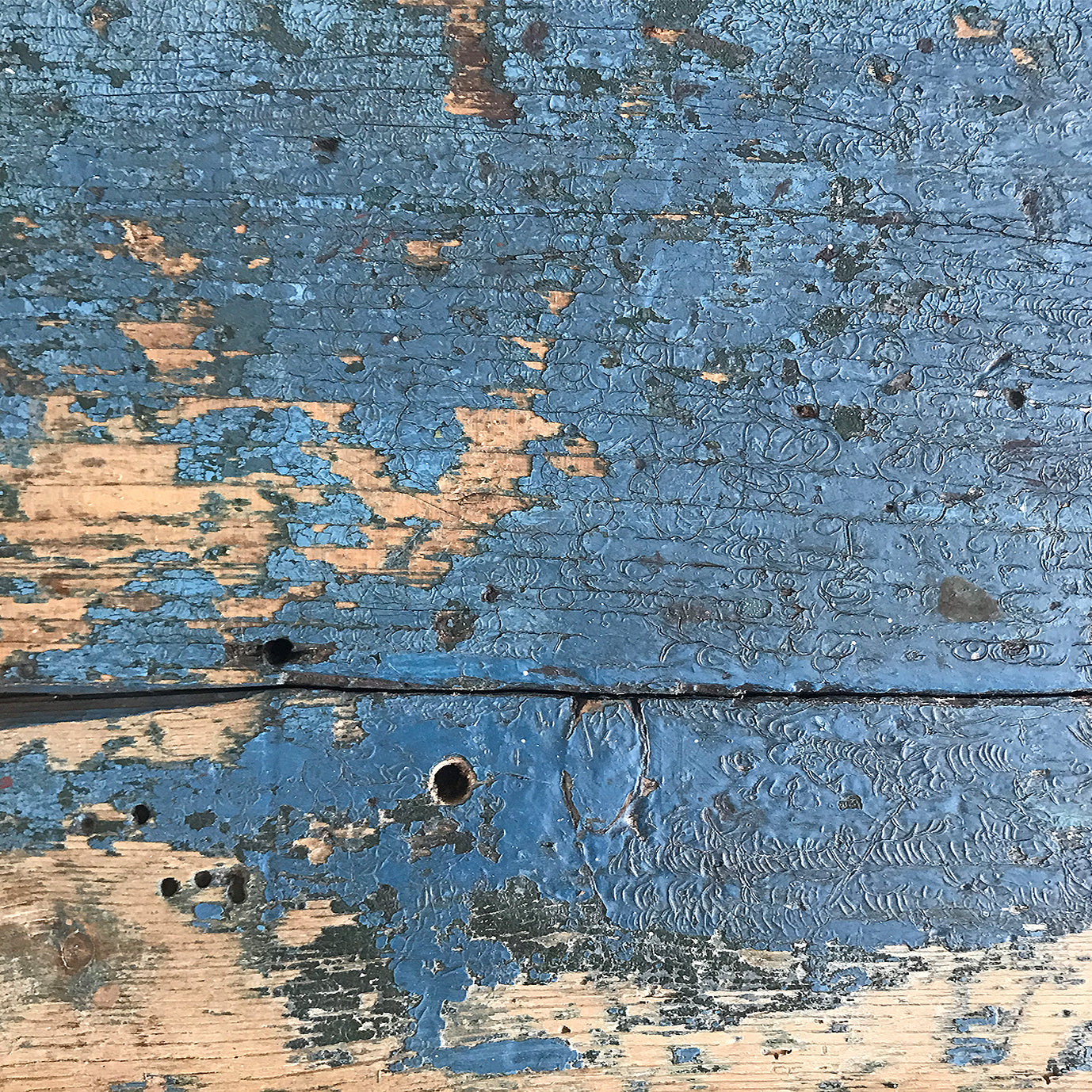 Vintage Blue Chippy Paint Trunk