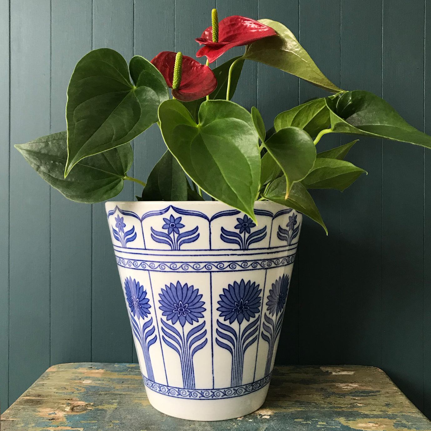 Blue & White Plant Pot