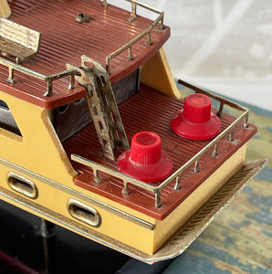 Rare Vintage Japanese WACO Boat with built in transistor radio. Fantastic detail and a sound that takes you right back to your youth. Super cool! From the 1960's and in fantastic working condition - SHOP NOW - www.intovintage.co.uk
