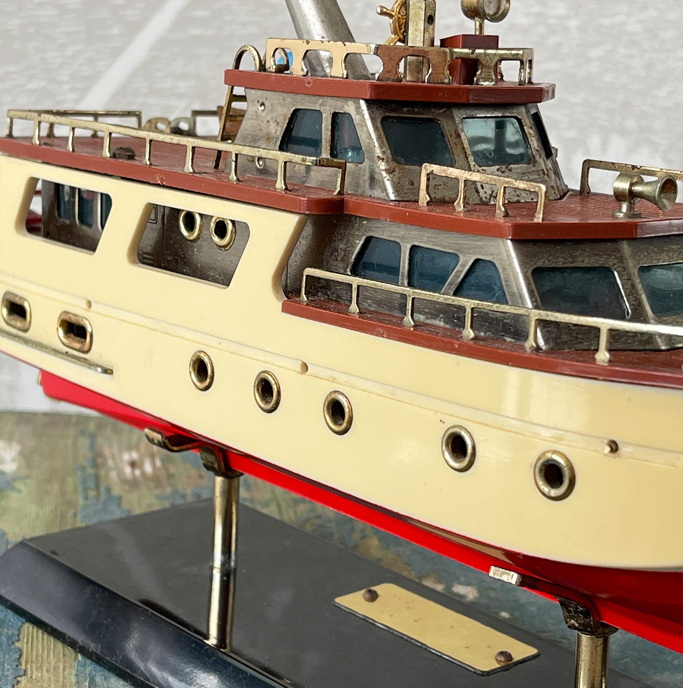 Rare Vintage Japanese WACO Boat with built in transistor radio. Fantastic detail and a sound that takes you right back to your youth. Super cool! From the 1960's and in fantastic working condition - SHOP NOW - www.intovintage.co.uk