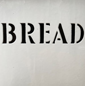 A Vintage Enamel Bread Bin. It has great typography to the front. Good looking and very practical for the kitchen - SHOP NOW - www.intovintage.co.uk