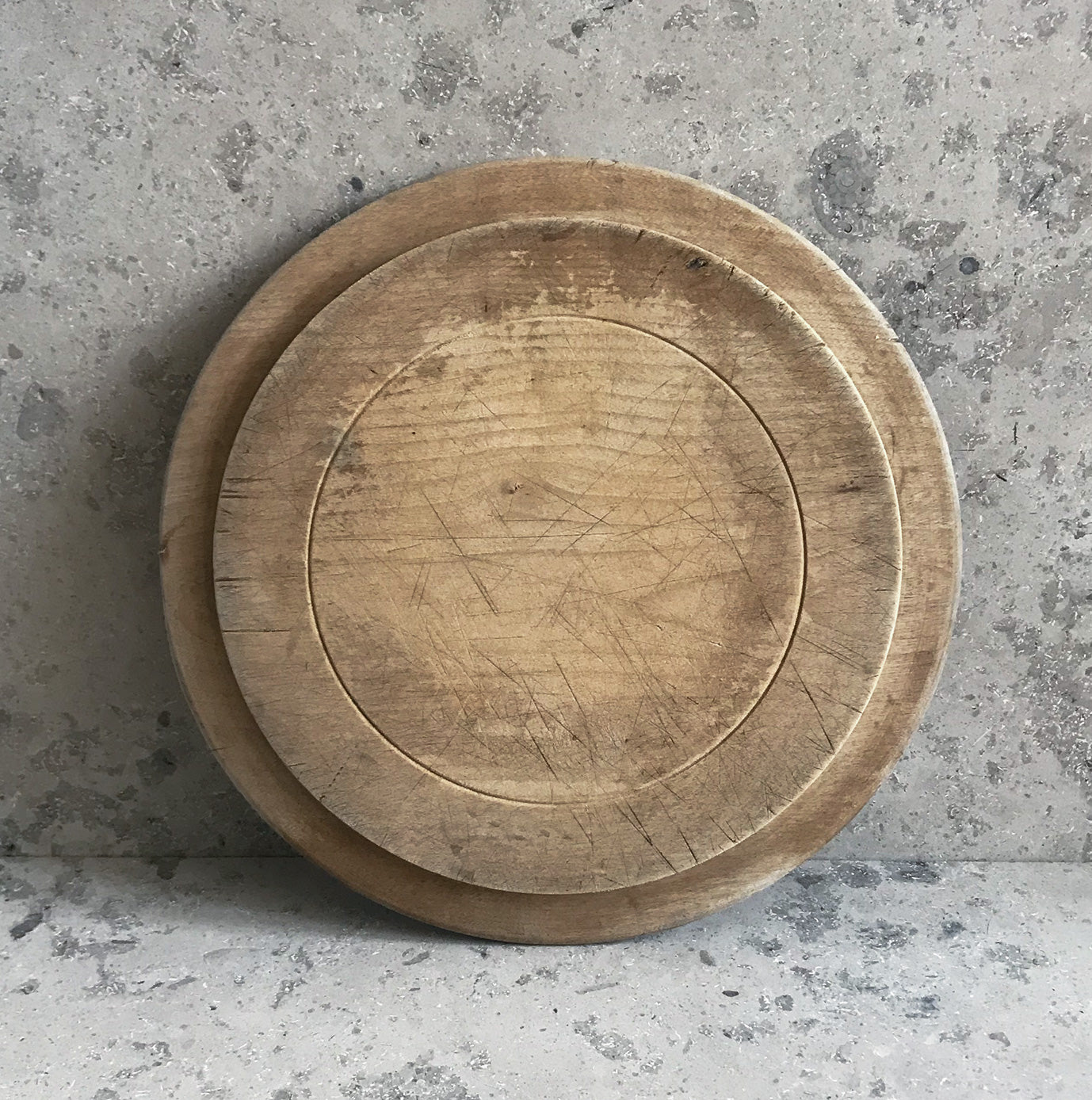 Neat mid 20th c breadboard with the word 'Bread' nice and sharply carved at the head of the board, with simple carved detail to the edge - SHOP NOW - www.intovintage.co.uk