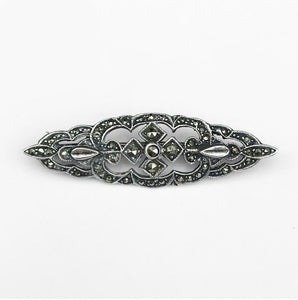 Stirling Silver Marcasite Brooch