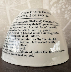 An Edwardian Brown & Polson's Blanc Mange Ironstone Mould - SHOP NOW -Intovintage.co.uk