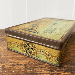 Vintage Bulwark Cut Plug Tobacco Tin from W.D & H.O Wills, that would have held 1LB of tobacco. Great graphics to the front, sides with drilled air holes as part of the tin design. 