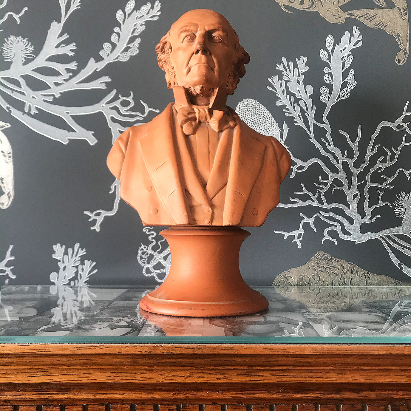 A impressive Terracotta Bust of the Right Honourable W.E Gladstone the British Prime Minister (1868), E.W Wyon maker's mark to the rear and dated 1882. There is a further mark to the underside. Quite incredible detail in the modelling - SHOP NOW - www.intovintage.co.uk