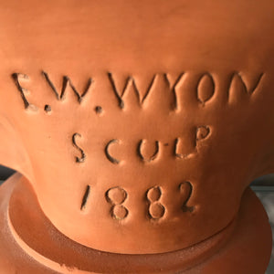 A impressive Terracotta Bust of the Right Honourable W.E Gladstone the British Prime Minister (1868), E.W Wyon maker's mark to the rear and dated 1882. There is a further mark to the underside. Quite incredible detail in the modelling - SHOP NOW - www.intovintage.co.uk