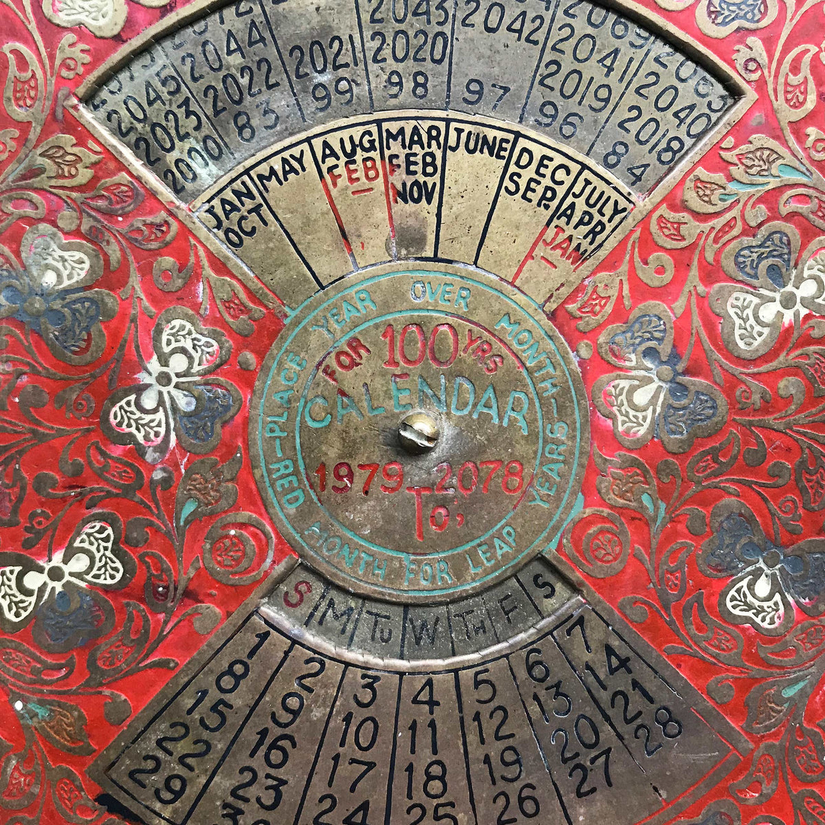 Vintage Brass 100 Year Calendar Intovintage.co.uk