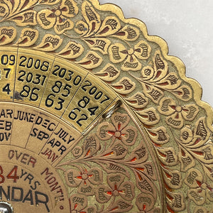 With this calendar you're good for another 11 years! Set the rotating disk to the the year you are in and it will tell you the days of the month. A lovely, highly decorated piece perfect for the new year! - SHOP NOW - www.intovintage.co.uk