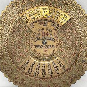 With this calendar you're good for another 11 years! Set the rotating disk to the the year you are in and it will tell you the days of the month. A lovely, highly decorated piece perfect for the new year! - SHOP NOW - www.intovintage.co.uk