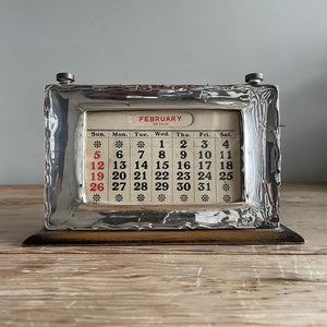 An Antique Silver fronted desk calendar that would look the part on anyone's desk - SHOP NOW - www.intovintage.co.uk