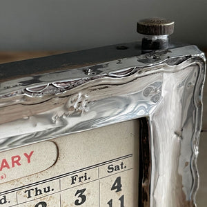 An Antique Silver fronted desk calendar that would look the part on anyone's desk - SHOP NOW - www.intovintage.co.uk