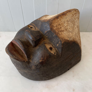 An antique African Mask from the French Cameroon. As a piece of art it has a very cool look with fantastic colour to the mask's surface - SHOP NOW - www.intovintage.co.uk