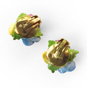Vintage Bouquet of Flowers Ear Clips and Brooch Set.  Find these and other Vintage items for sale at Intovintage.co.uk.