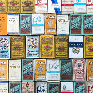 50 vintage cigarette packs are decorated with fantastic typography and imagery - SHOP NOW -  www.intovintage.co.uk