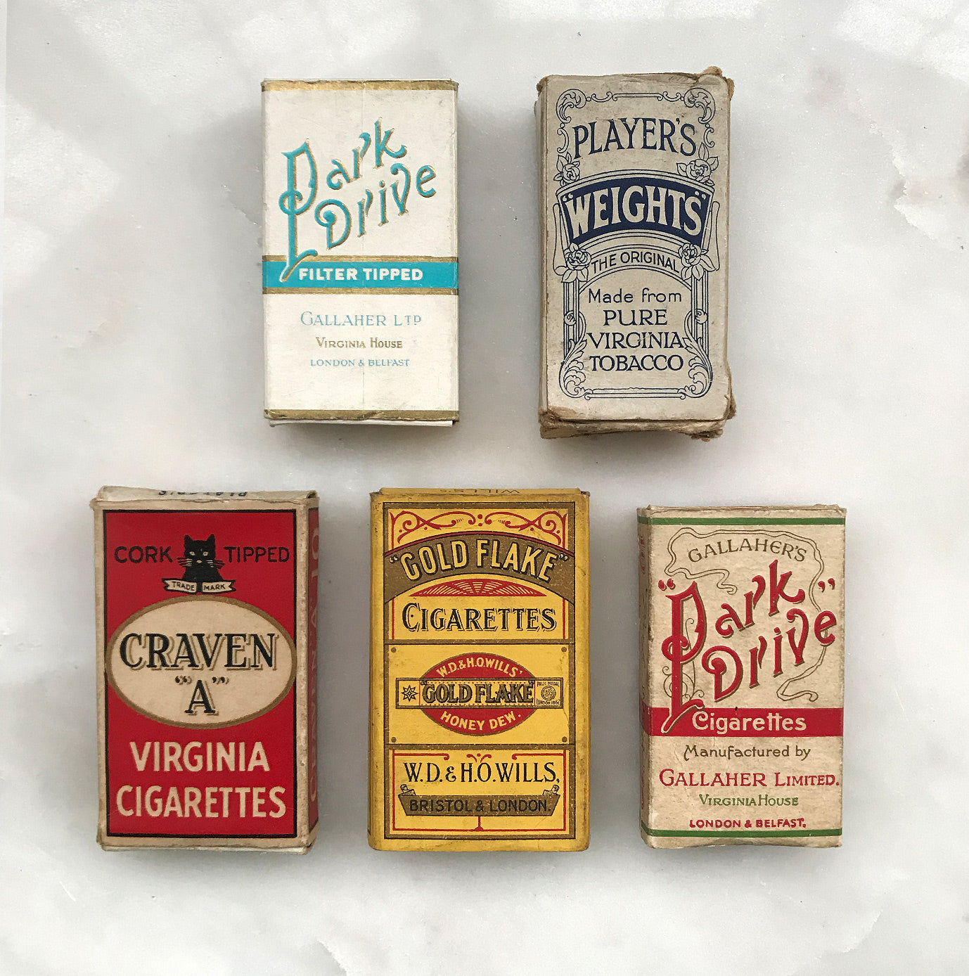 5 Vintage Cigarette packets