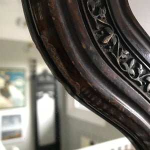 Unusually clover shaped Victorian Mirror. Finished in a painted wood effect with gold leak pattern on gesso - SHOP NOW - www.intovintage.co.uk