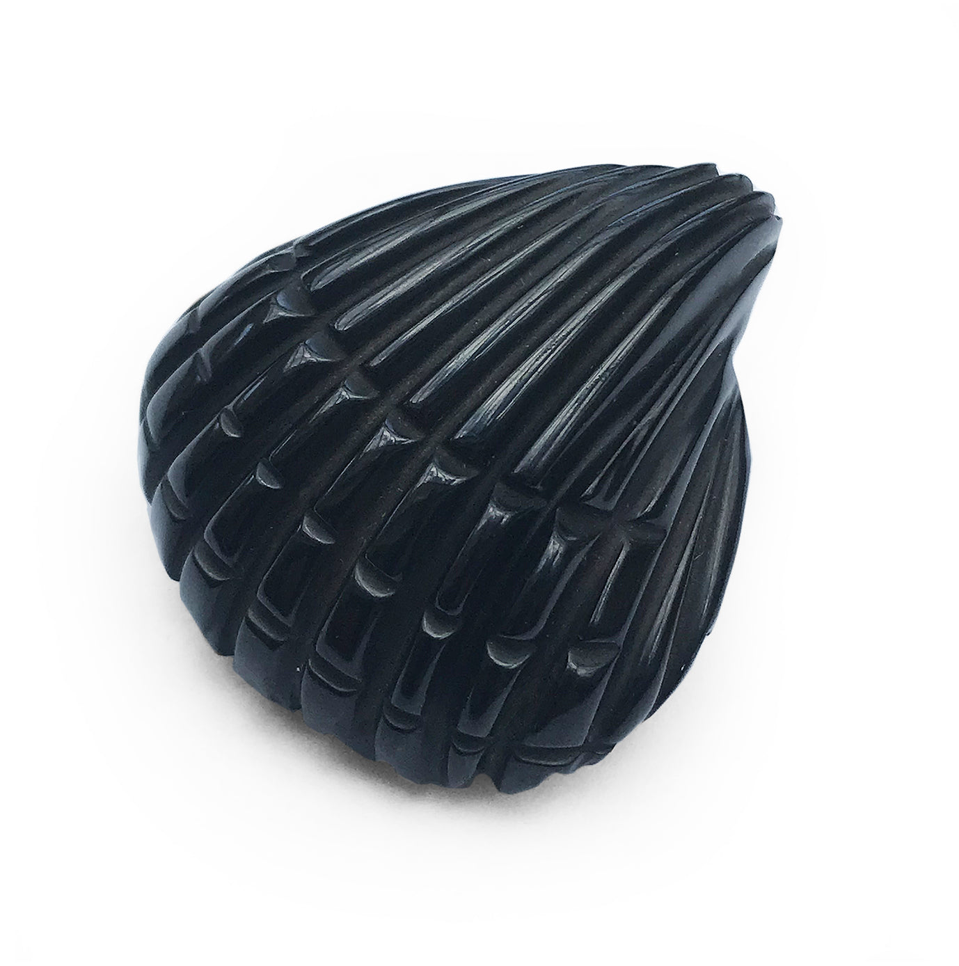 Victorian Whitby Jet Cockle Brooch