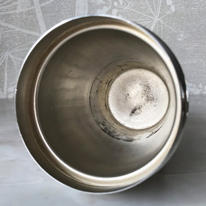 A classy vintage Silver Plate Cocktail Shaker. Great ring detail on main body and cap. The cap and top fits snuggly with no leaks - SHOP NOW - www.intovintage.co.uk