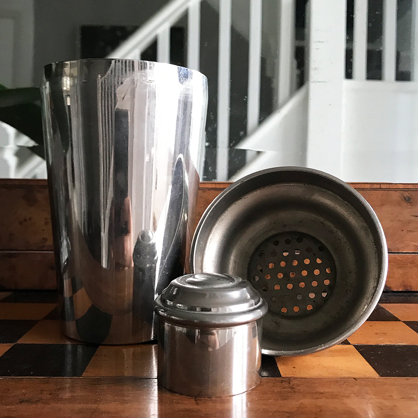 Deco Chrome Plate Cocktail Shaker