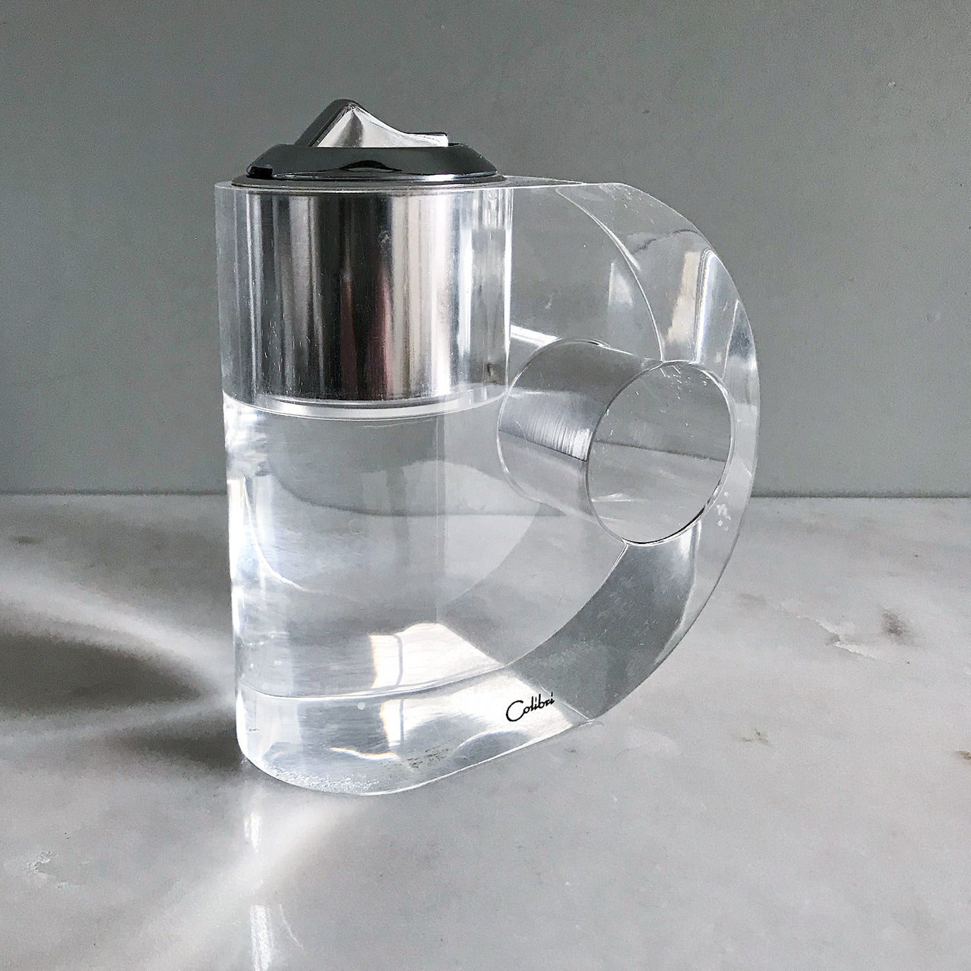 Uber cool large Vintage Colabri Table Lighter in a chunky perspex - SHOP NOW - www.intovintage.co.uk