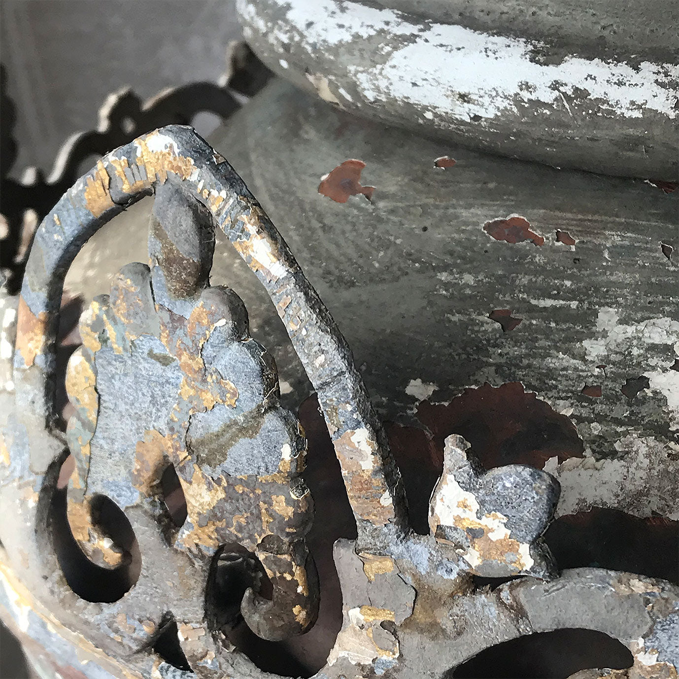 Beautifully distressed large Victorian Antique Copper Lantern. Years of weather have turned this lamp in to a thing of beauty. It stands XX tall with a decorative lead border that has remnants of the gold paint that adorned it. In good structural order having been dismantled, cleaned and re-assembled - SHOP NOW - www.intovintage.co.uk