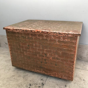 Stylish useful Vintage Copper trunk. It has a brick like pattern and a great patina - SHOP NOW - www.intovintage.co.uk